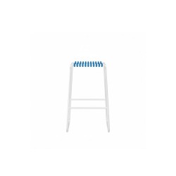 Rada White Frame High Stool with Woven Seat | Altek Italia Design