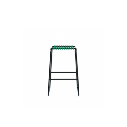 Rada Black Frame High Stool with Woven Seat | Altek Italia Design
