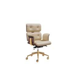 Poltrona Armadillo 2 in Pelle e Wengé e Base Oro | Altek Italia Design