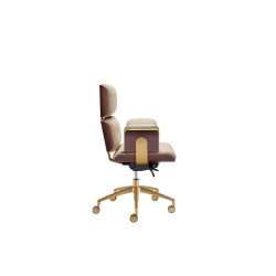 Poltrona Armadillo 2 in Pelle e Wengé e Base Oro | Altek Italia Design