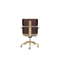 Executive Chair Armadillo In Light Beige With Matt Gold-Plated Base