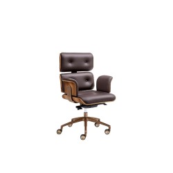 Executive Leather Chair Armadillo With Bronze Base | Shop Altek