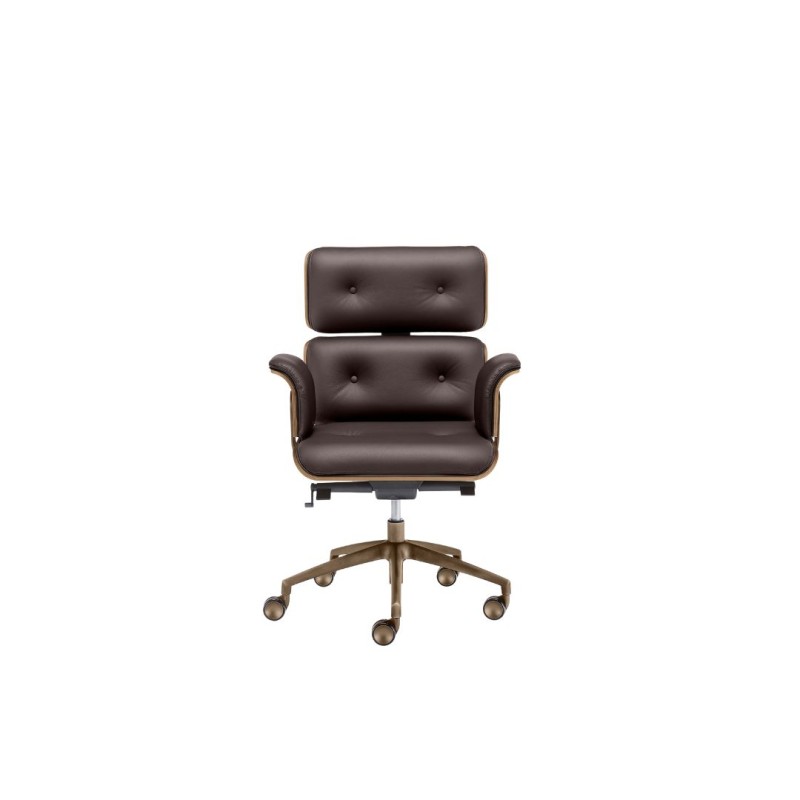 Executive Leather Chair Armadillo With Bronze Base | Shop Altek