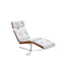 Armadillo 7 Chaise Longue in White Leather | Altek Italia Design
