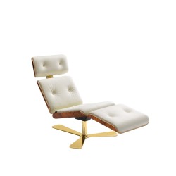 Armadillo 7 Chaise Longue in Cream White Leather | Altek Italia Design