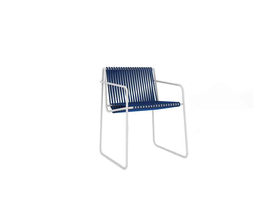 Chair with armrests in nautical rope by Altek Design Italia