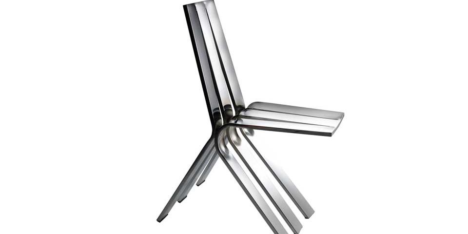 Iconic chair made with chromed rectangular tube by Altek Italia Design
