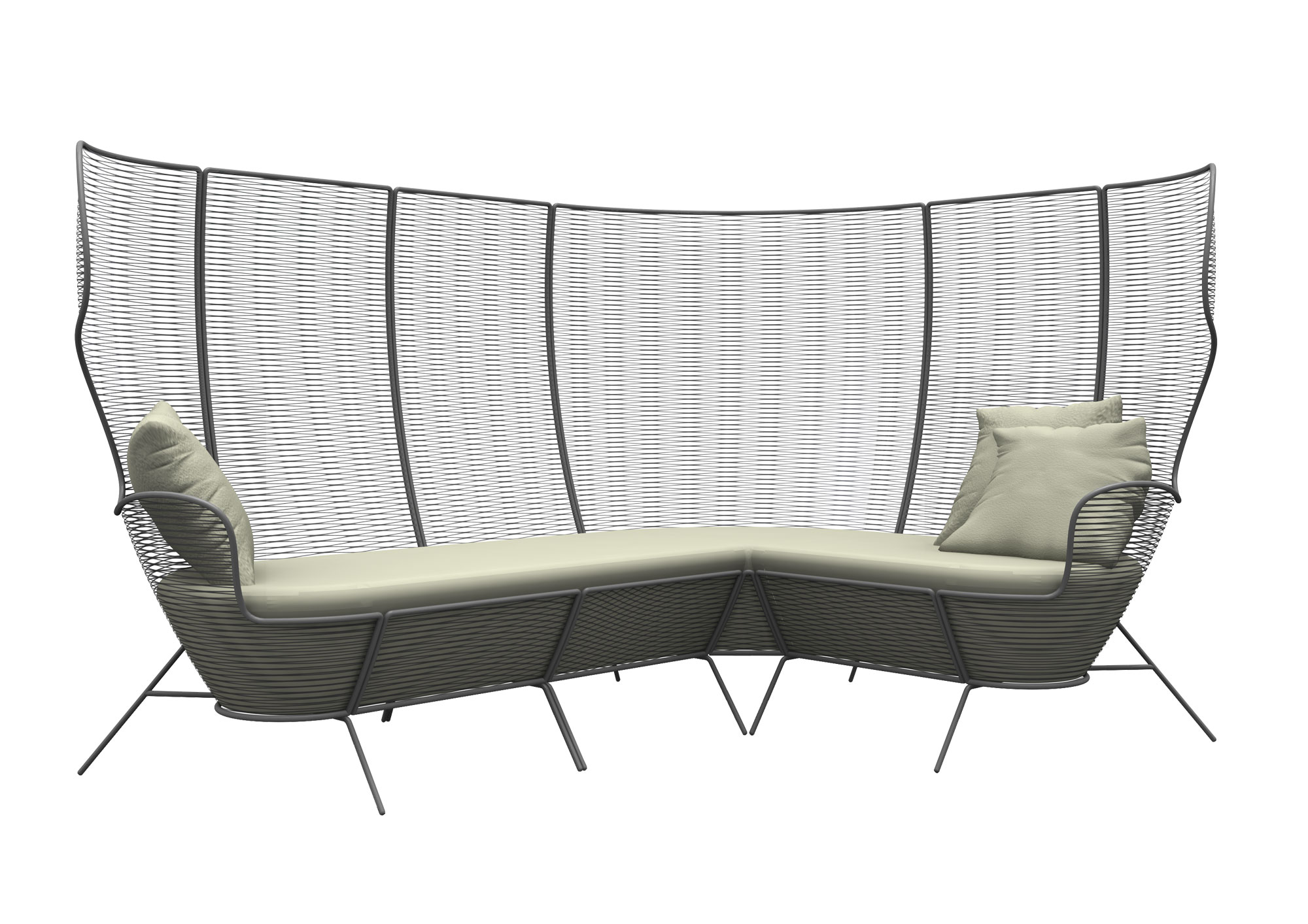 Sofa corner with removable cushions by Altek Italia Design