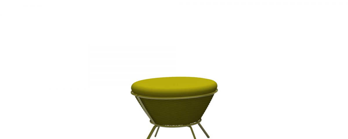 Round pouf with removable seat by Altek Italia Design