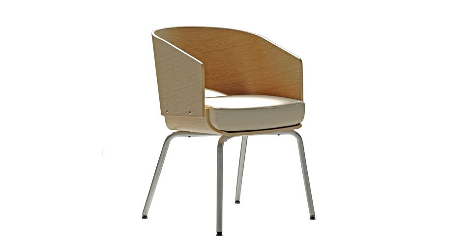 Visitor's armchair with removable cushion by Altek Italia Design