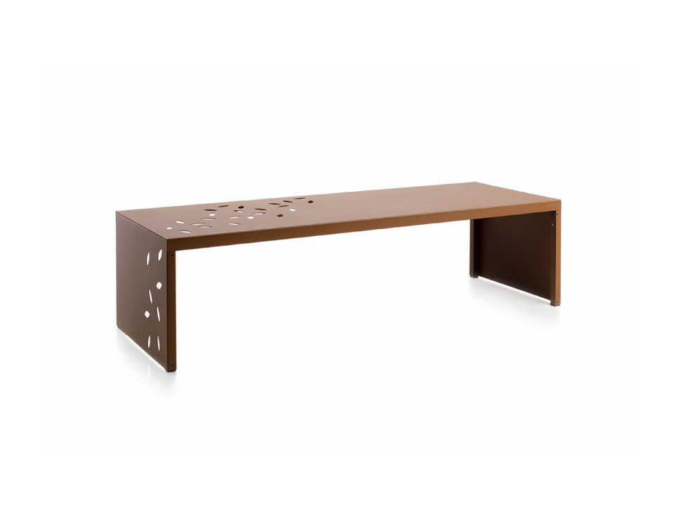 Metal outdoor bench without back by Altek Italia Design