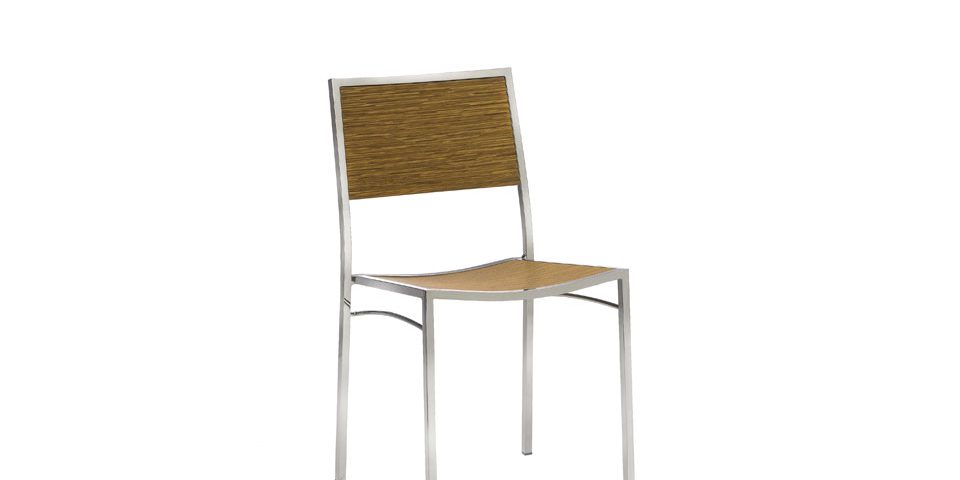Lilyth stackable chair in different frame finishes by Altek Italia Design