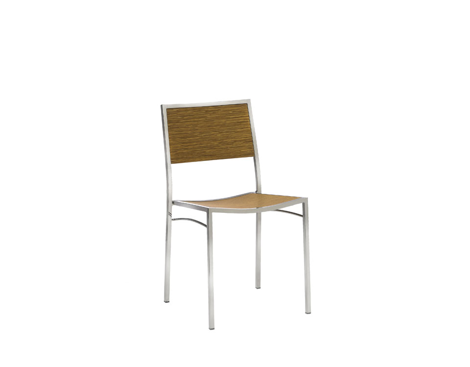 Lilyth stackable chair in different frame finishes by Altek Italia Design